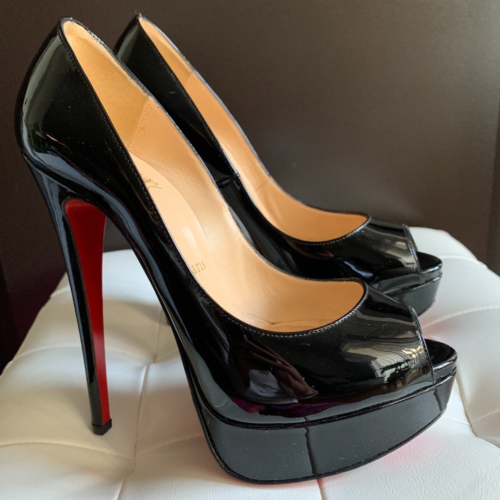 Christian Louboutin Black Lady Peep 36.5